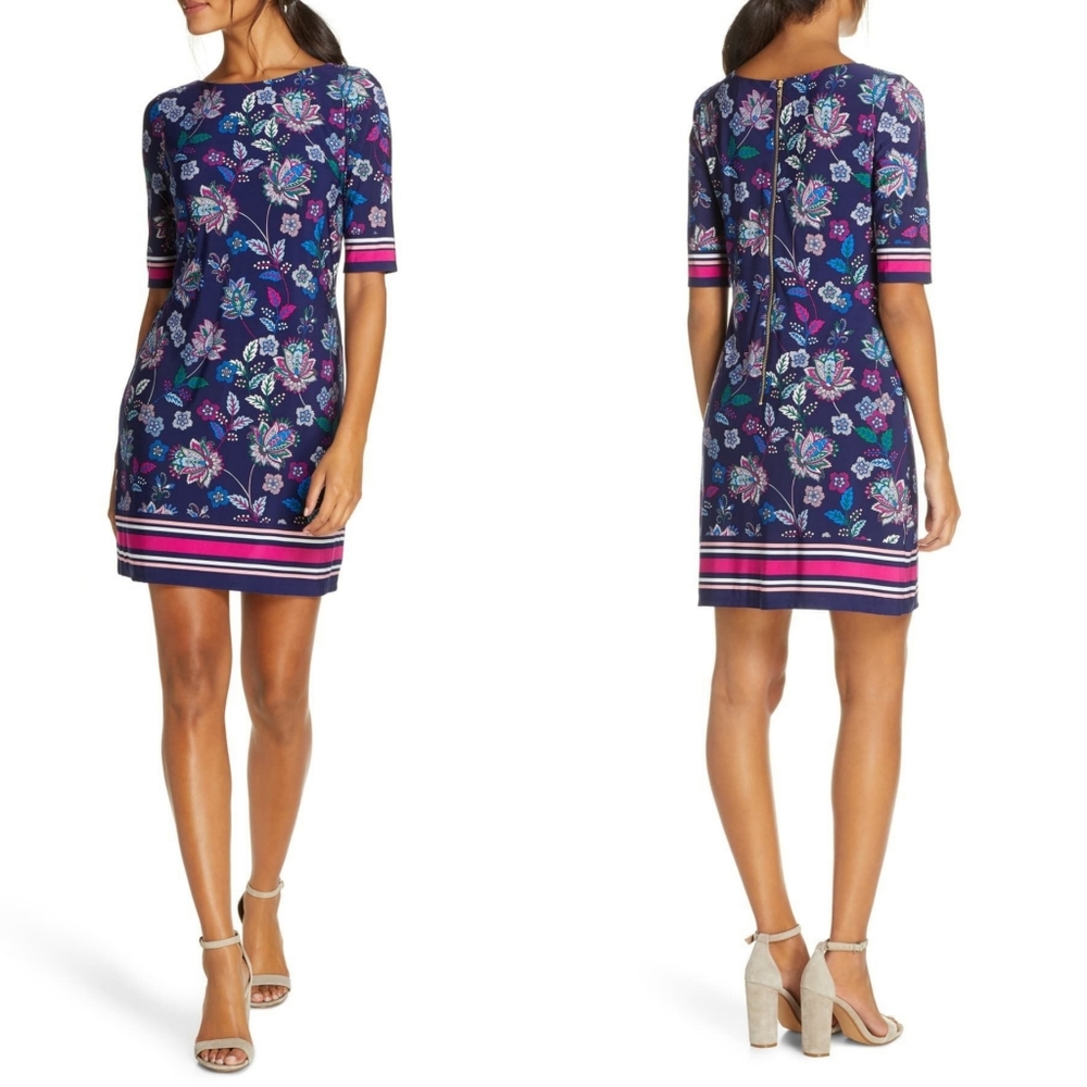 ELIZA J Floral Stripe Sheath Dress
